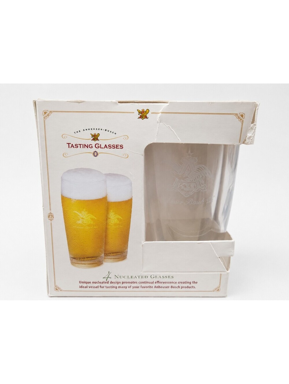 2006 Anheuser-Busch Tasting Glasses Set of 4 Nucleated 11 oz Breweriana